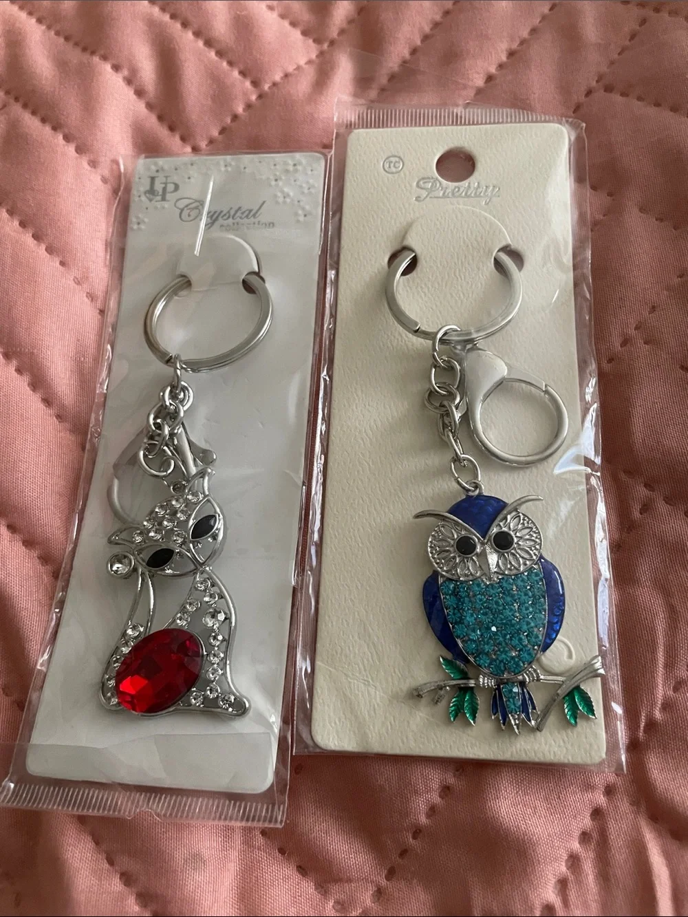 Crystal Collection Cat & Pretty Collection OWL Keychain-Charm NEW